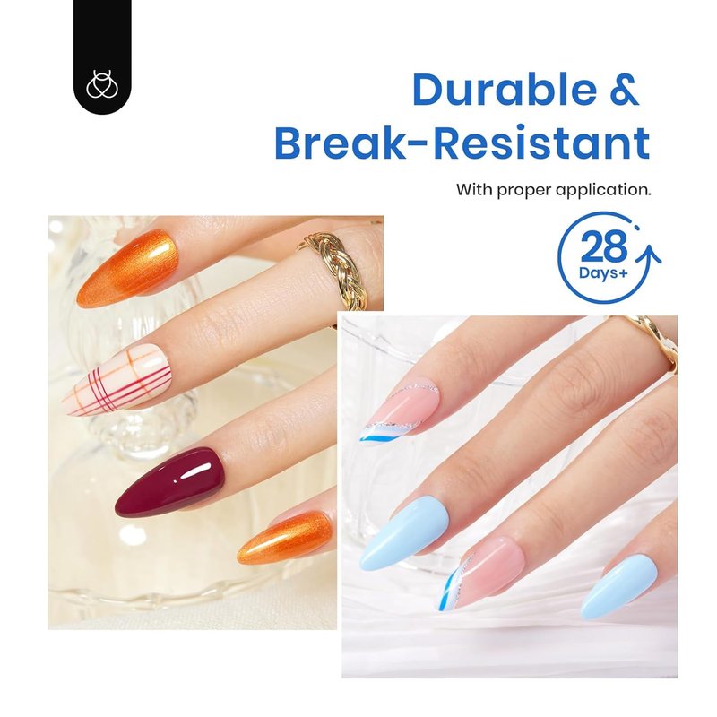 Beetles Gel Nail Tips - Almond Medium Shape | 500Pcs Clear Full Cover Soft Nail Extensions