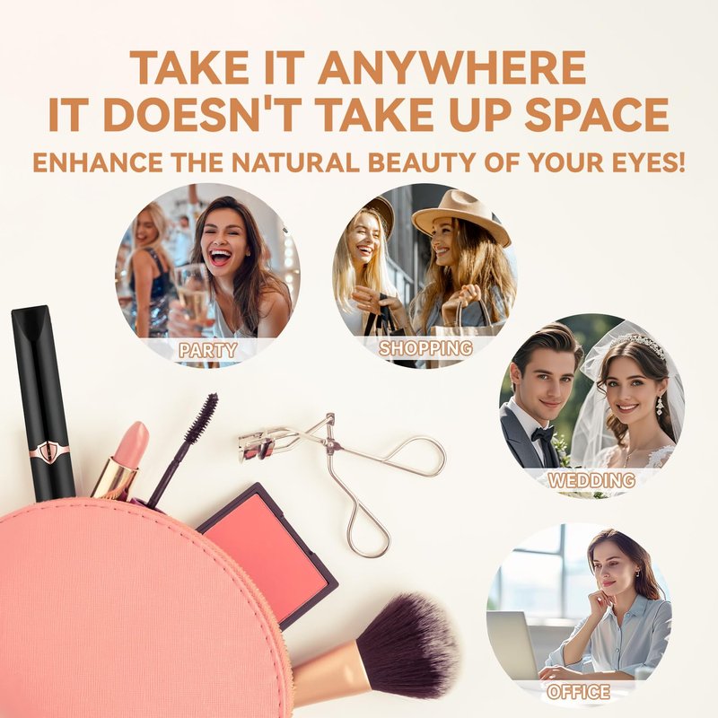 2026 Upgraded Heated Eyelash Curler - 2-in-1 Electric Lash Curler - 3 Temperature Modes/8s Quick Heat/USB Rechargeable Mini Electric Eyelash Curler-Natural Curling 24H Long-Lasting Curl