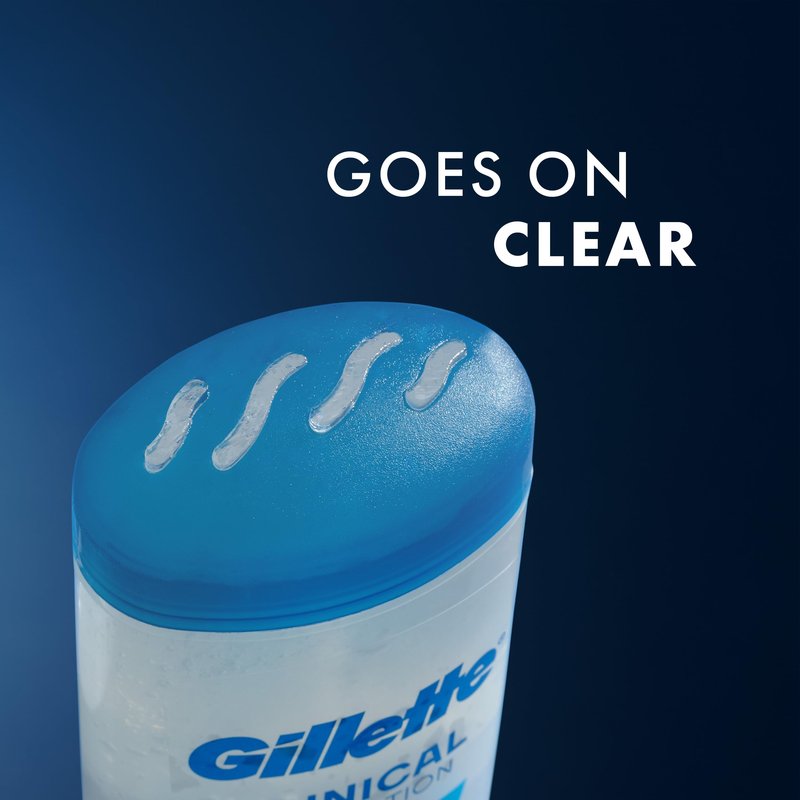 Gillette Clinical Antiperspirant and Deodorant for Men, 100HR Clinical Strength Sweat & Odor Protection, Long Lasting Freshness, Anti-White Mark Technology, Clear Gel, Cool Wave Scent, 2.6 oz
