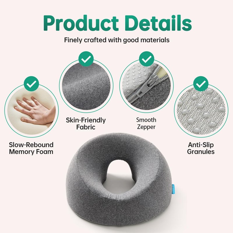 MOONYOOY Massage Head Rest for Bed, Face Down Pillow with Air Vent, Face Cradle for Spa & Stomach Sleeping, BBL Pillow After Eye Surgery, Massage Pillows for Prone Sleeping with Face Cradle Pad
