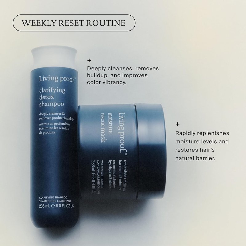 Living Proof Clarifying Detox Shampoo - Deep Cleanse & Purify | 8 oz Bottle