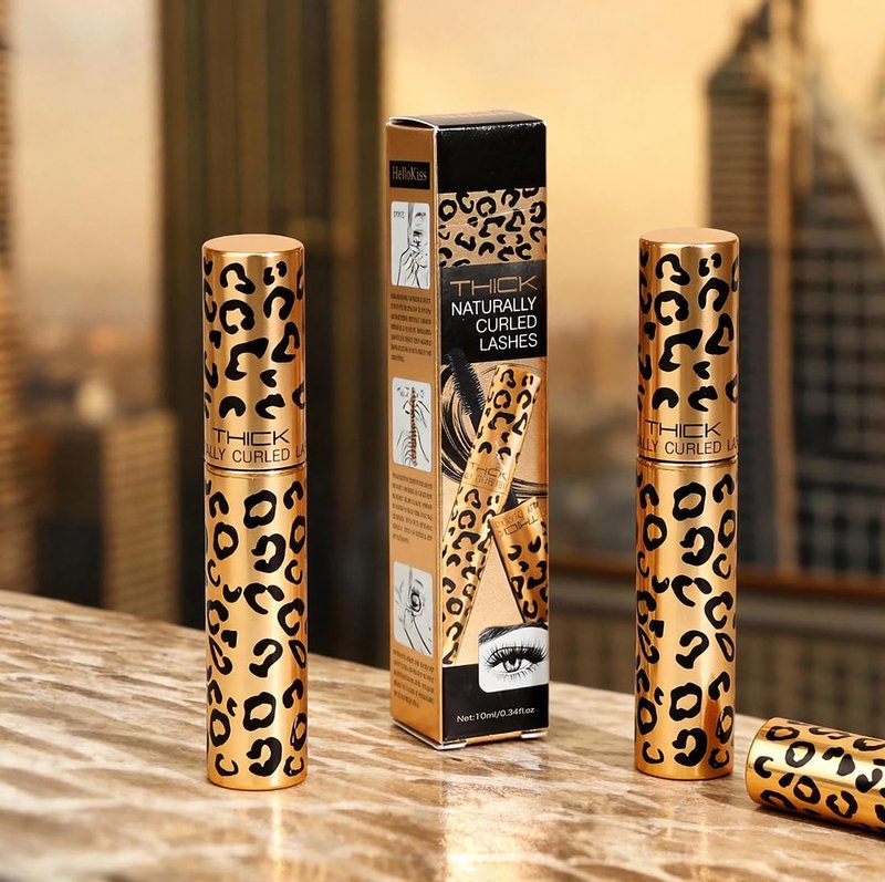 Mascara for Older Women with Thin Lashes, Leopard Print Packaging Instant Eyelash Volumizing and Thickening, Bold Volume Black
