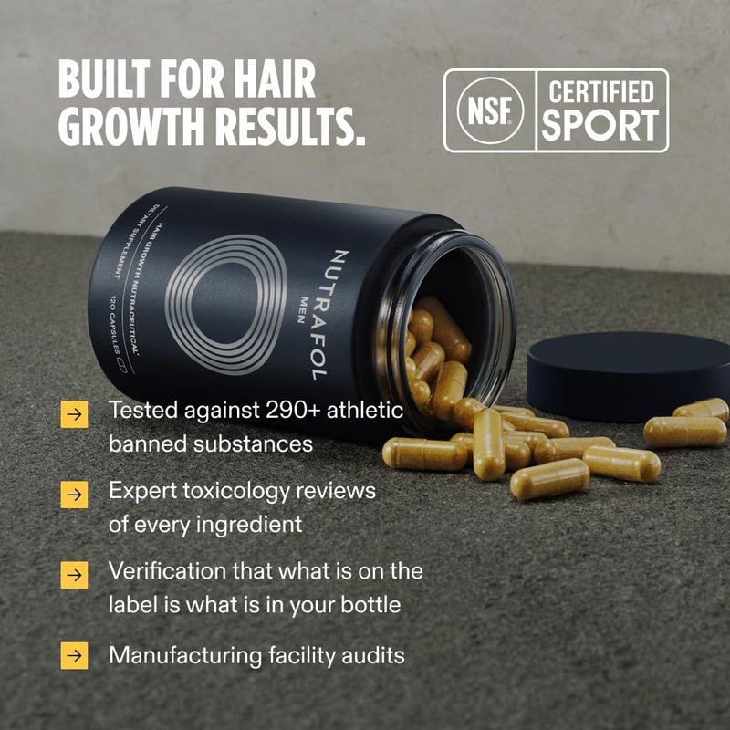 Nutrafol Men's Hair Growth Supplements - Clinically Tested for Thicker Hair | 2-Month Supply, Pack of 2