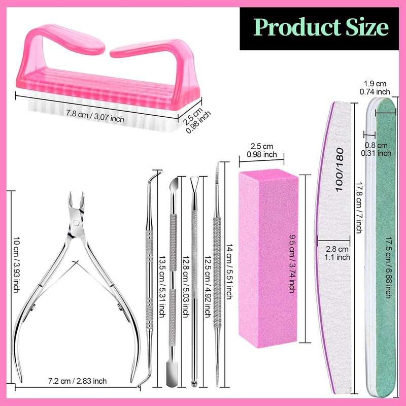 Nail Care Kit - Professional Nail Tools with Files, Buffers & Cuticle Nippers | Complete Manicure & Pedicure Set