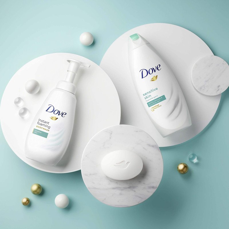 Dove Moisturizing for Softer Skin, Fragrance-Free, Hypoallergenic Beauty Bar Sensitive Skin Effectively Washes Away Bacteria While Nourishing Your Skin 3.75 oz, 6 Bars