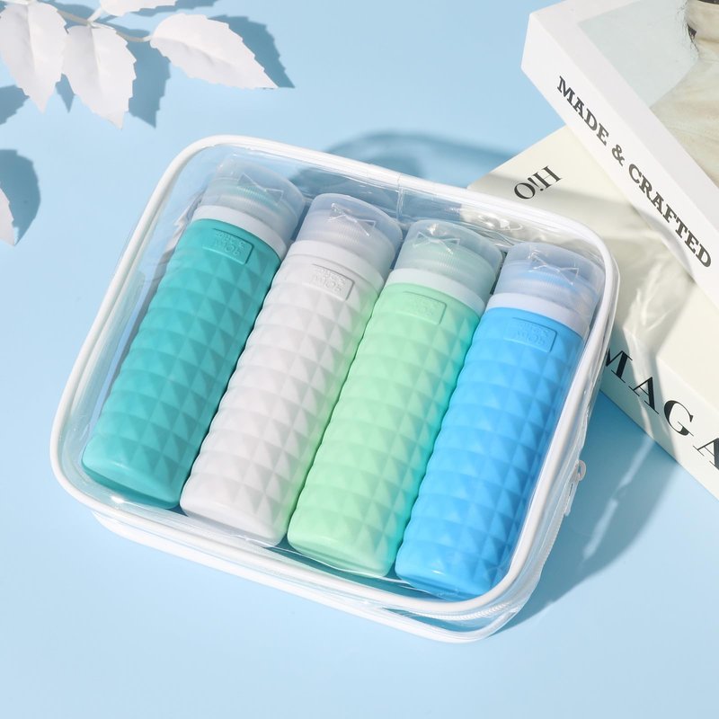 Firstfooby Travel Bottles for Toiletries, TSA Approved Travel Size Containers, Leak Proof Silicone Shampoo Bottles, Small Toiletry Containers with Clear Bag for Shampoo Conditioner Lotion