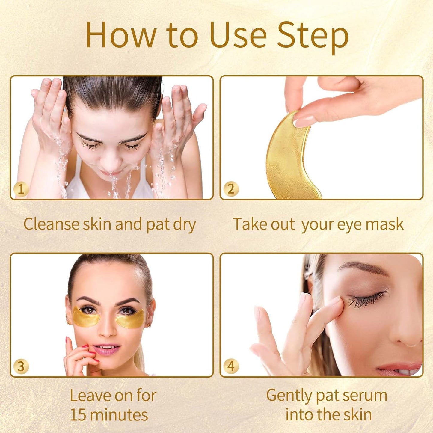 Under Eye Patches - 40 Pairs Anti-Aging Eye Masks with 24K Gold & Hyaluronic Acid | Reduce Dark Circles & Puffiness