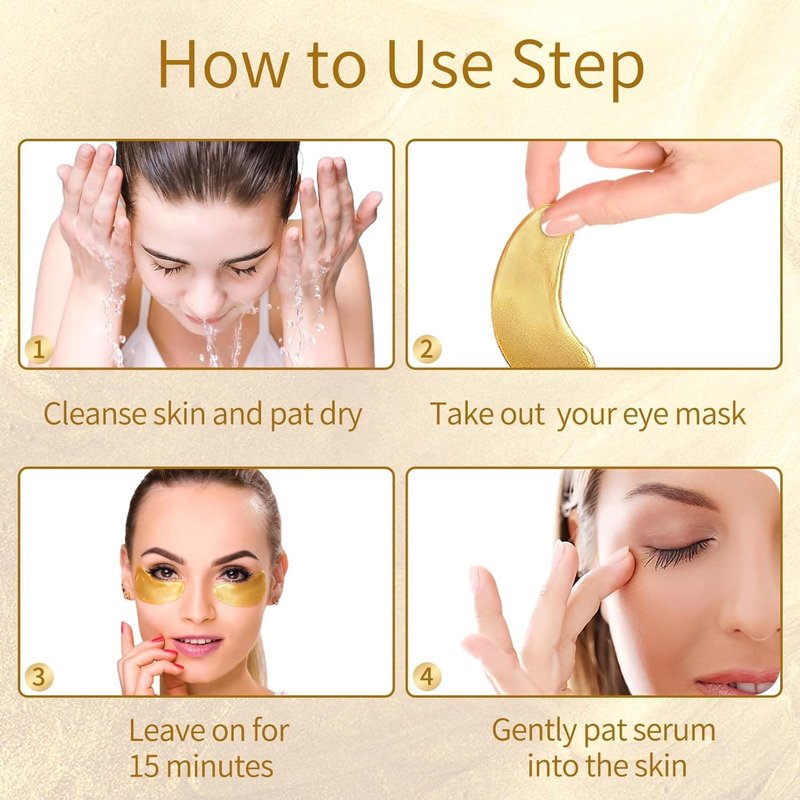 Under Eye Patches - 40 Pairs Anti-Aging Eye Masks with 24K Gold & Hyaluronic Acid | Reduce Dark Circles & Puffiness