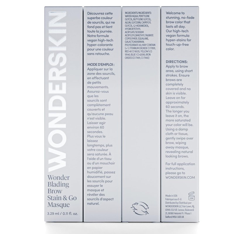 Wonderskin Wonder Blading Brow Stain & Go Masque - Long Lasting Eye Brow Tint, Transfer Proof and Smudge Proof Eyebrow Tint Stain (Dark Brunette)