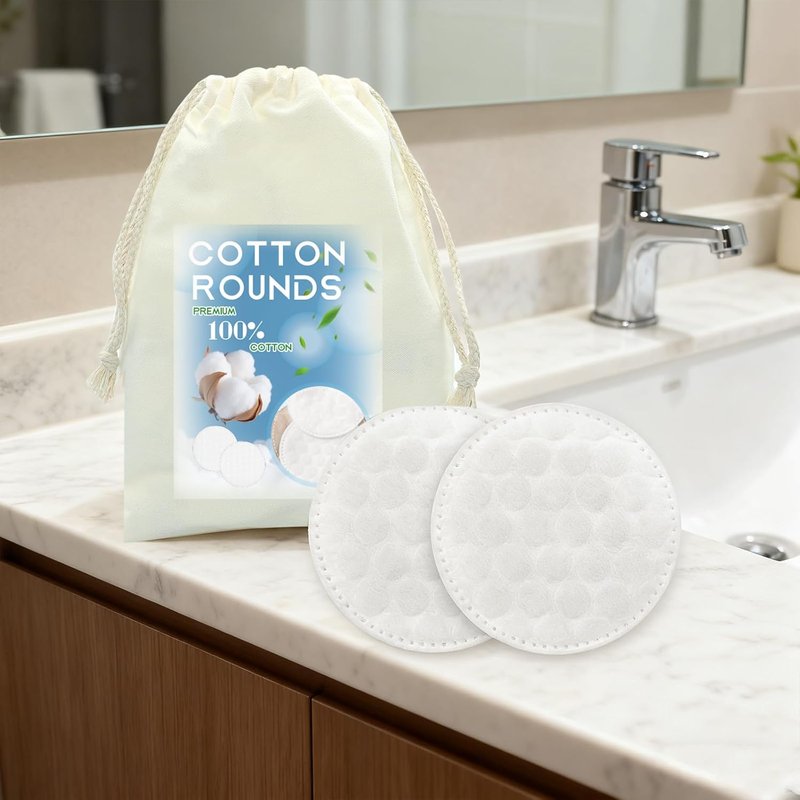 Premium Cotton Rounds - 100% Pure Cotton Makeup Remover Pads for Sensitive Skin | 500 Count