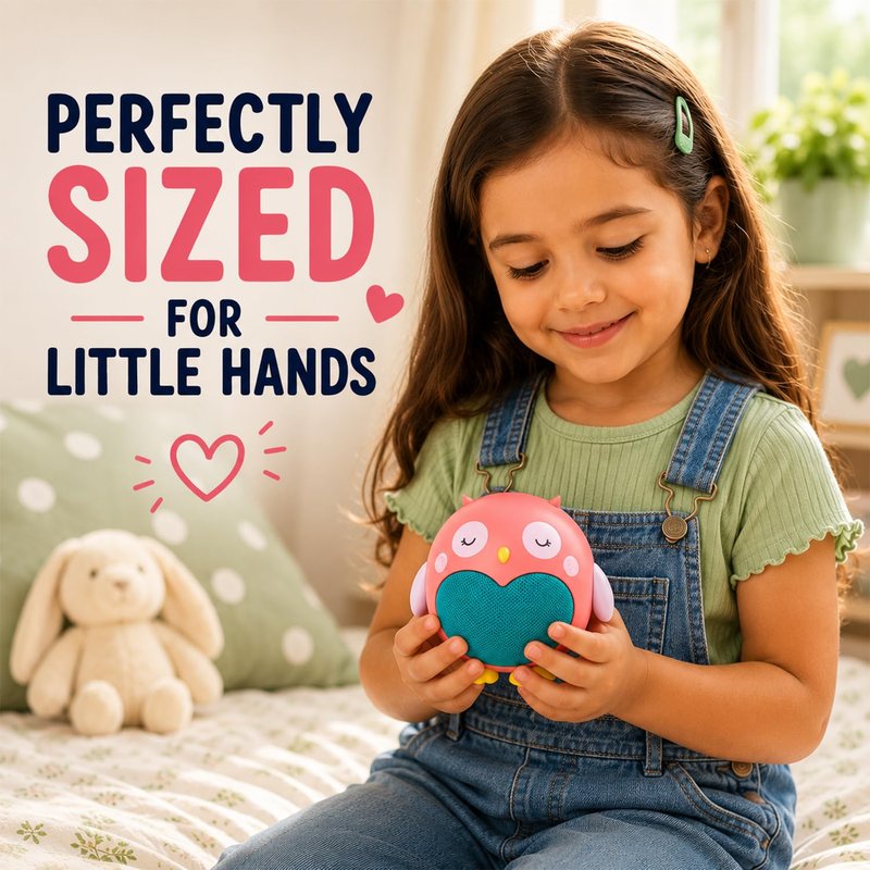 Planet Buddies Owl Kids Bluetooth Speaker, Cute Bluetooth Speaker for Kids, Portable Wireless Animal Speakers for Baby & Toddler, Rechargeable Long Battery Life for Travel, Home & Bedroom - Pink