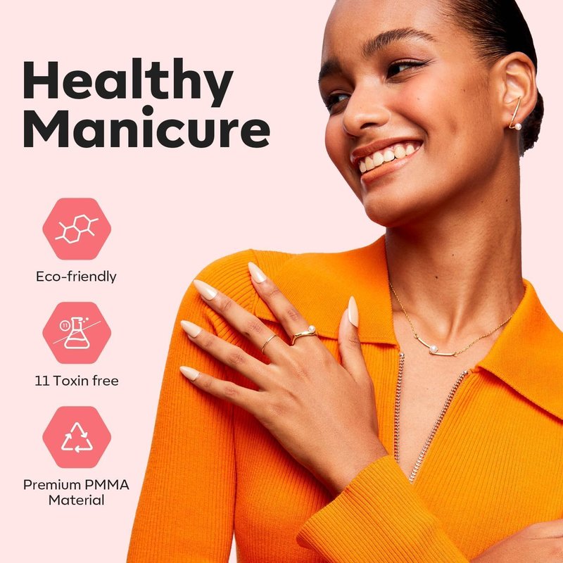 modelones X Nail Gel Kit Almond,15Sizes Fake Nails 510Pcs, 9-in-One Glue Prep Dehydrator & Portable Mini U V Light Acrylic Clipper, Extra Short Almond Press on Tips Extension Kit