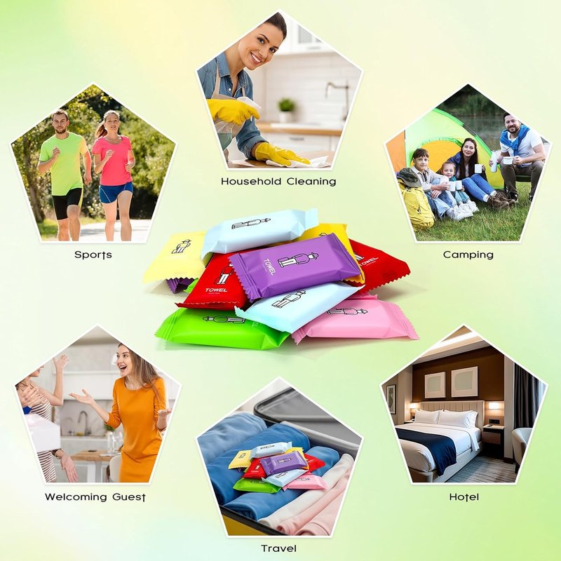 Compressed Towels - 280 Pcs Portable Travel Wash Cloths | Quick Absorbent Cotton, 9.5x12 Inch for Camping & Hiking