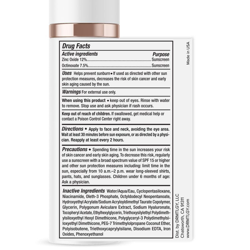 DRMTLGY Matte Universal Tinted Moisturizer SPF 46 – Anti-Aging Tinted Face Sunscreen & Lightweight Makeup with Broad Spectrum UV Protection – Hydrating Skin Care & Face Moisturizer – 1.7 oz
