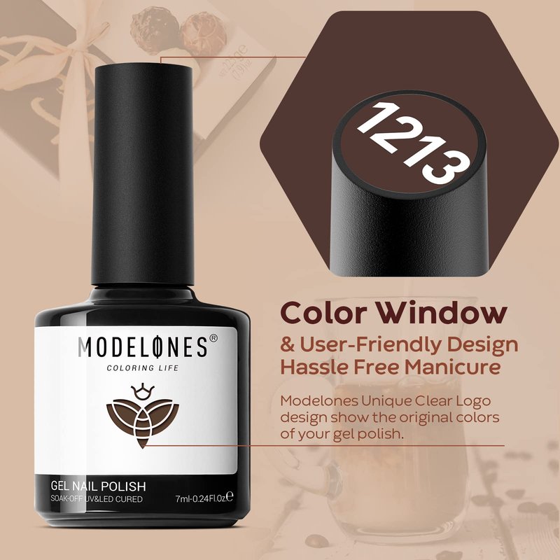 modelones Gel Nail Polish Set - 6 Colors Winter Fall Skin Tone Nude Gel Polish Brown Beige Khaki Nail Gel Polish Set Neutral All Skin Tones Soak Off French Nail Art Manicure DIY Home Salon Gift