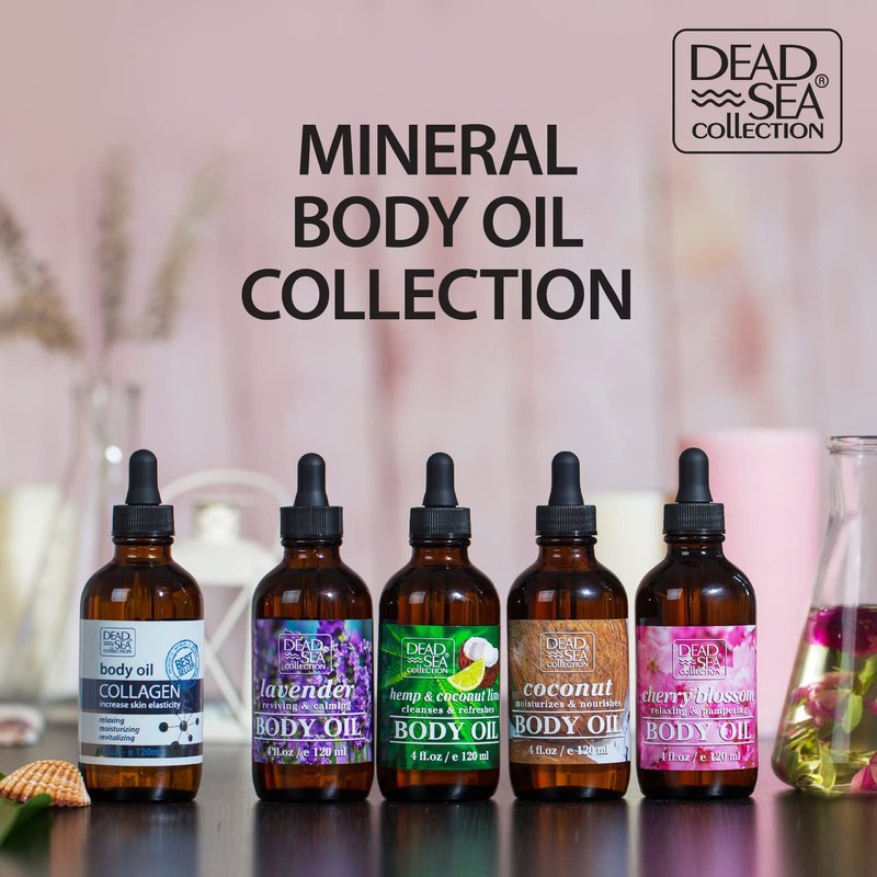 Dead Sea Collection Body Oil for Dry Skin - Retinol & Vitamin E, A Moisturizing Oil for Face, Anti-Aging - Skin Elasticity Support, Renews Skin Surface & Softens Pack of 2 (4 Fl. Oz Each)