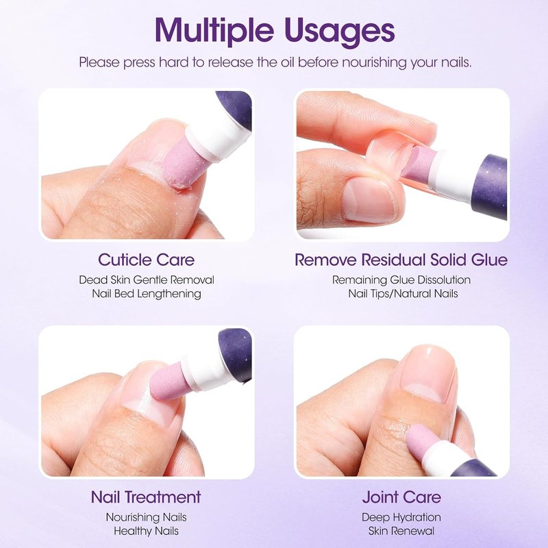 Gellen Cuticle Oil Pusher Pen Set - Nourishing Cuticle Remover & Pusher Tool for Healthy Nails | 2 Pcs
