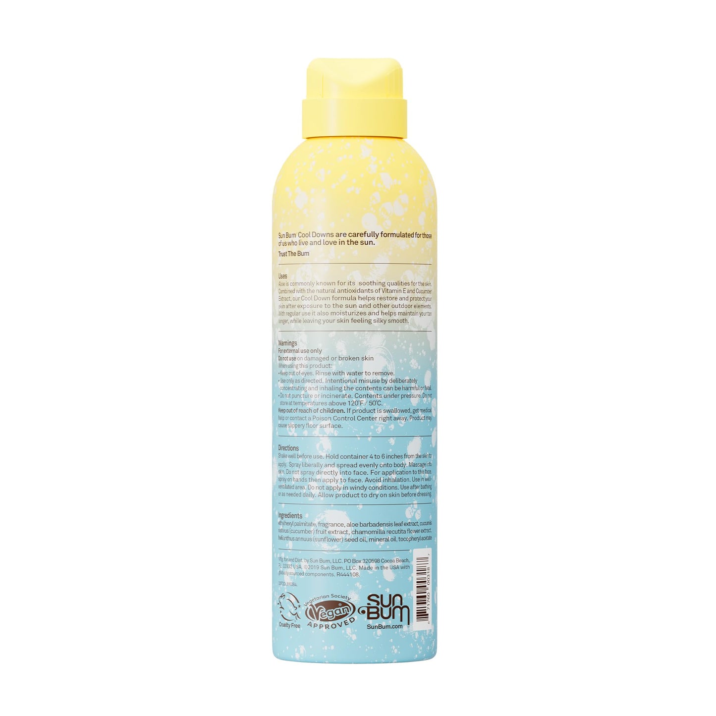 Sun Bum Cool Down Aloe Vera Spray - Vegan After Sun Care to Soothe and Hydrate Sunburn - 6 oz
