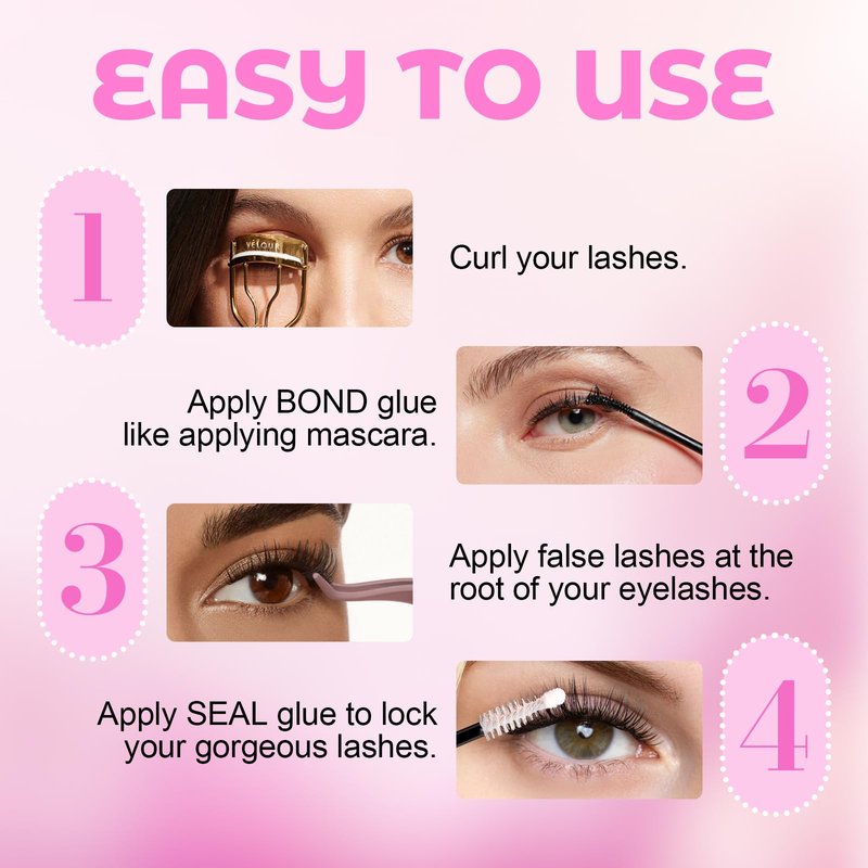 Azenlo 2-Pack Cluster Lash Bond and Seal Glue - Dual-Ended Lash Adhesive for Lash Extensions, Waterproof Latex-Free Strong Hold Lash Glue, All-Day Wear & Effortless Application for DIY Lash Clusters