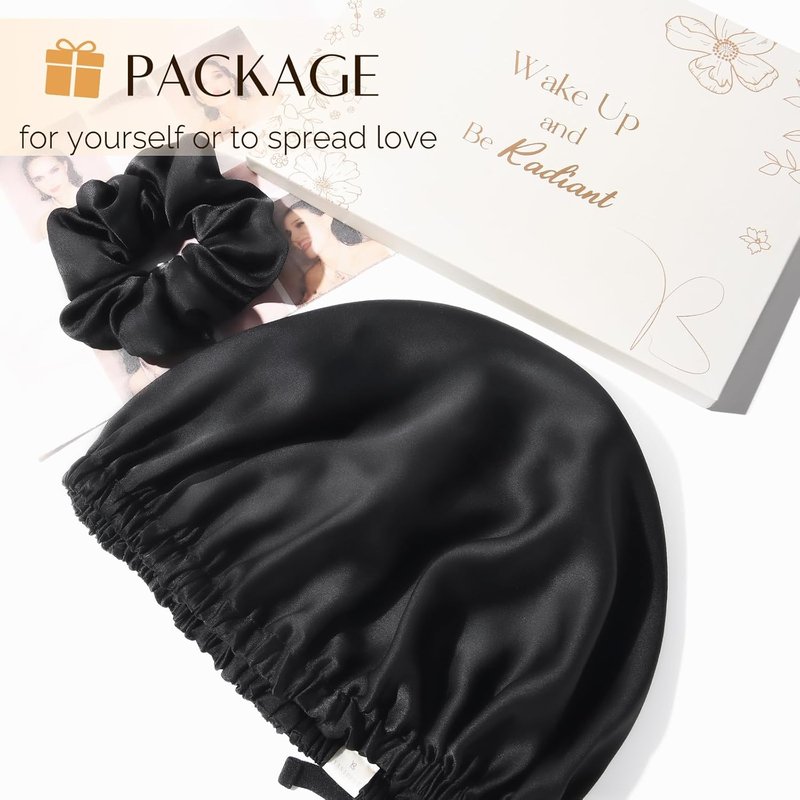 22 Momme 100% Mulberry Silk Sleep Cap - Adjustable Bonnet for Women | Hair Protection & Comfort