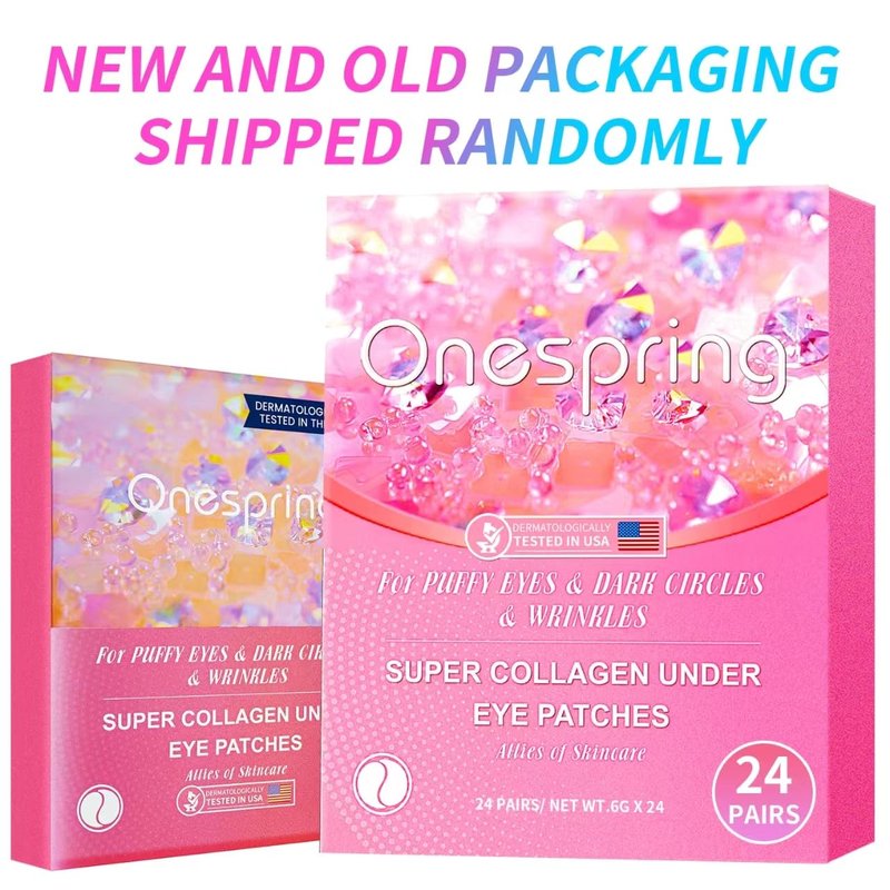 Onespring Under Eye Patches (24 Pairs) - Eye Masks for Wrinkles, Puffy Eyes, Dark Circles, Eye Bags, Under Eye Mask for Refreshing, Revitalizing, Gifts for Mom, Birthday Gift for Teenage Girls