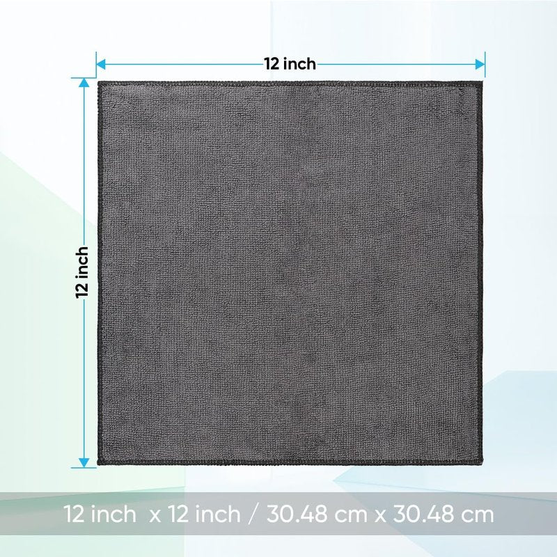 HOMEXCEL Microfiber Washcloths 24 Pack, Highly Absorbent and Soft Face Towel, Multi-Purpose Grey Wash Cloths for Bathroom, Hotel, Spa, Gym, and Kitchen, 12x12 Inch