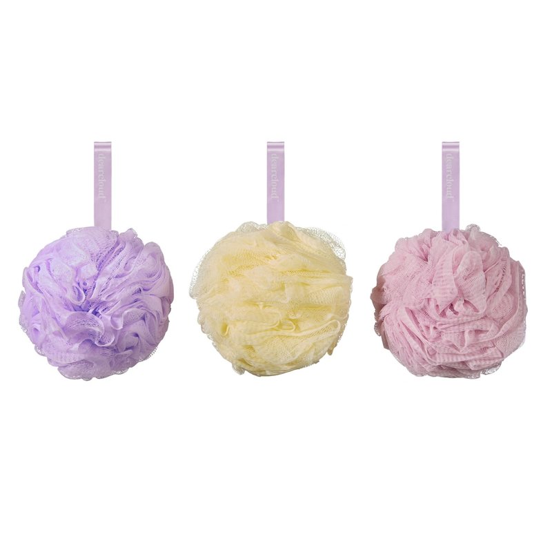 dearcloud XL Classic Loofah 3-Pack – Body Scrubber (Lavender)
