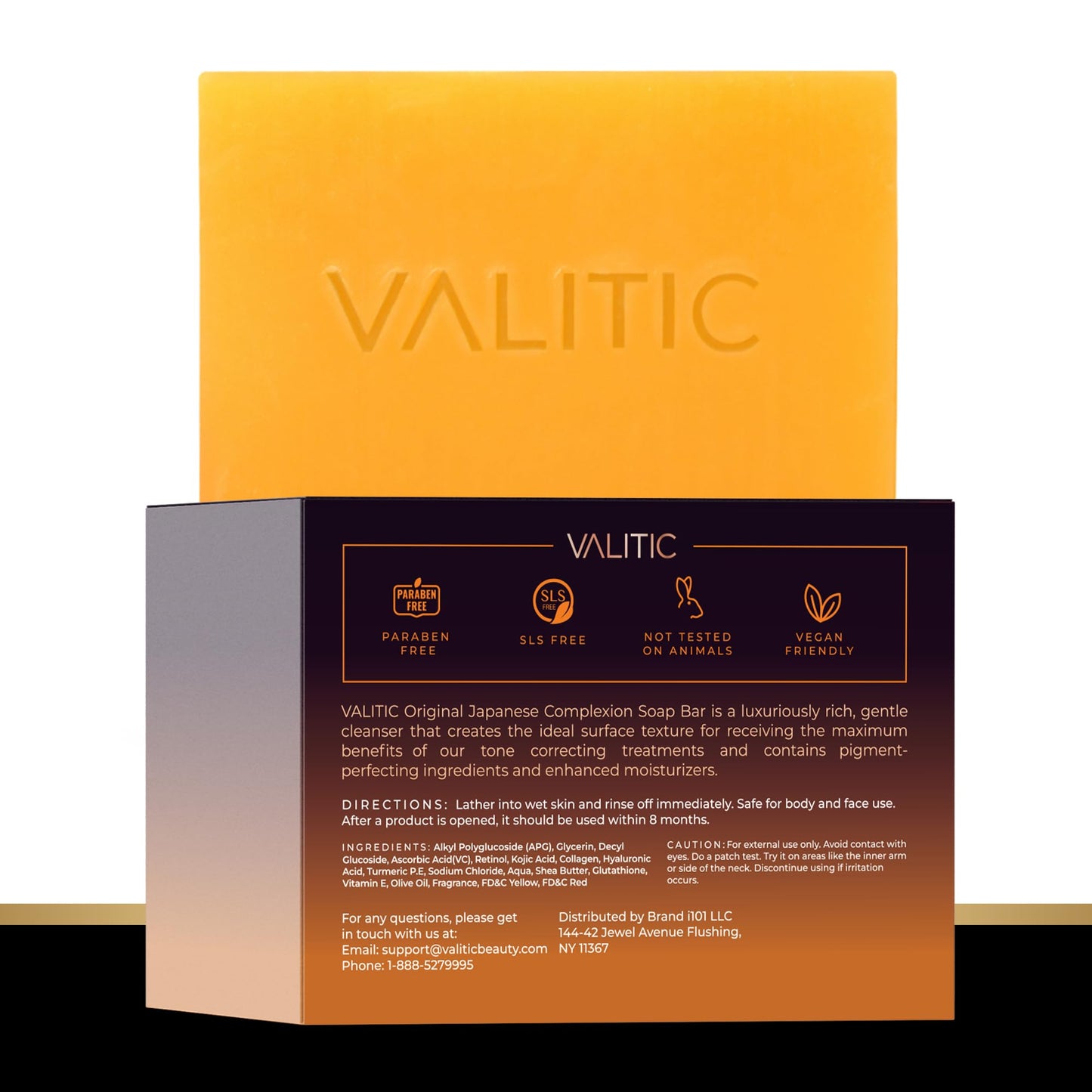 VALITIC Kojic Acid Soap for Hyperpigmentation - with Glutathione, Collagen & Vitamin C - Advanced Soap Bars with Turmeric - Original Japanese Complex for Dark Spot Correction - 2 Pack + Holder