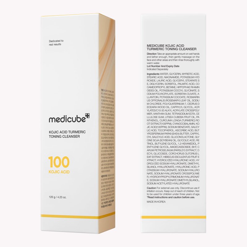 medicube Facial Cleanser Turmeric Capsule Foam Cleanser | for Balancing Uneven Skin Tone & Texture | Fade Appearance of Uneven Patches & Ideal for Use After Spot Care | Korean Skincare, 4.23 oz