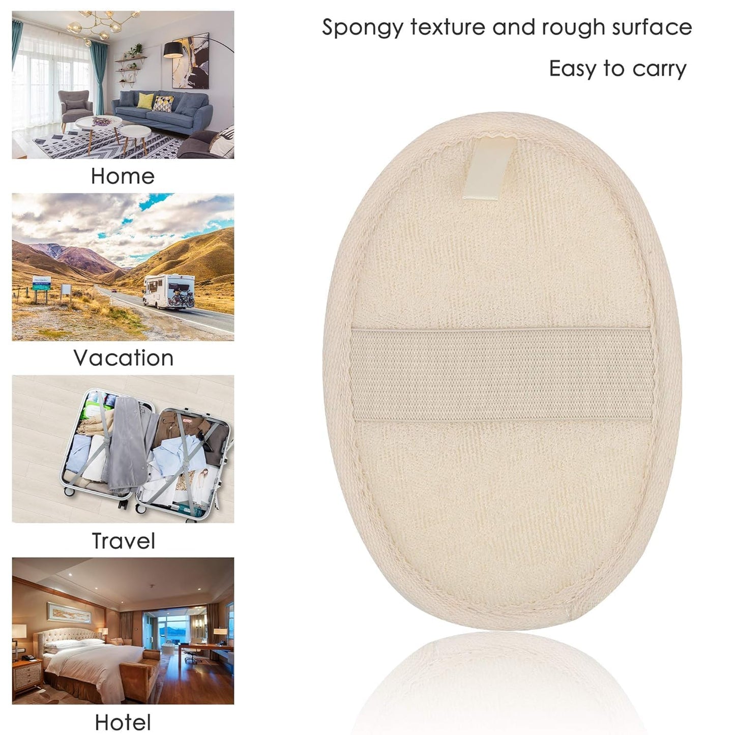 Exfoliating Natural Loofah Sponge Back Scrubber for Shower, Exfoliating Sponge for Shower, Bath Shower Scrubber for Men and Women