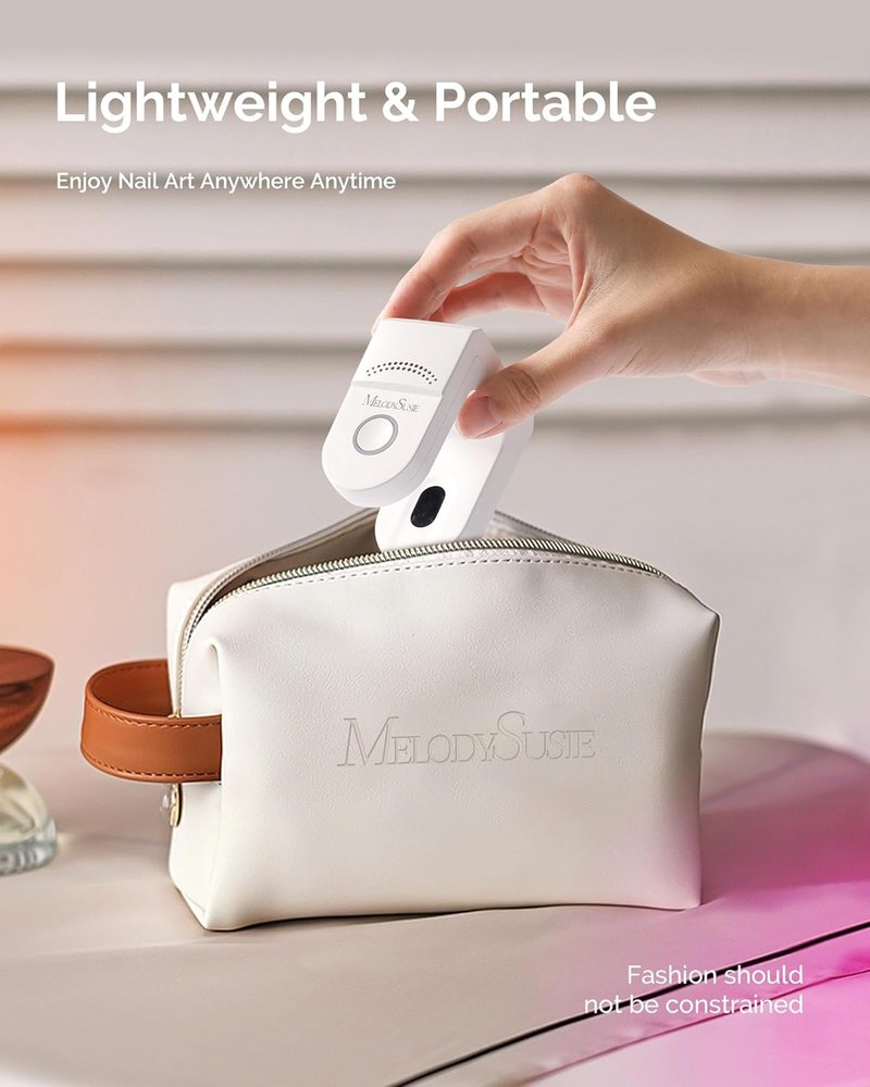 MelodySusie Cordless UV Nail Lamp - Mini Rechargeable LED Light with Smart Sensor & 2 Timers | Perfect for Soft Gels & Rhinestone Glue