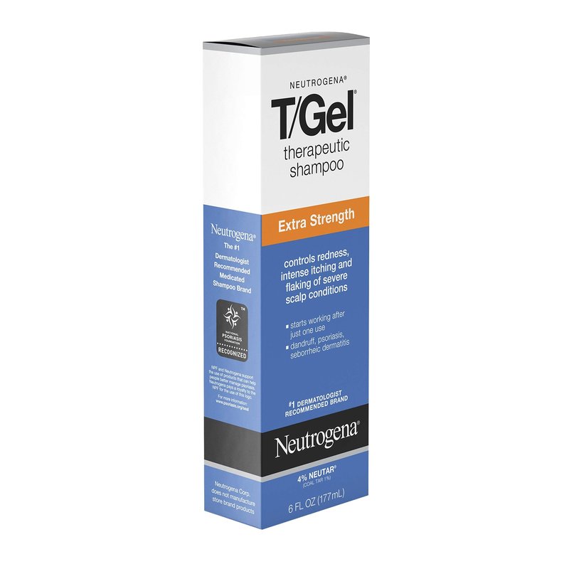 Neutrogena T/Gel Extra Strength Therapeutic Shampoo with 1% Coal Tar, Anti-Dandruff Treatment for Long-Lasting Relief of Itchy, Flaky Scalp due to Psoriasis & Seborrheic Dermatitis, 6 Fl Ounce