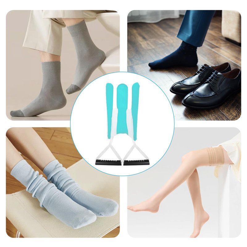 Sock Aid - Sock Aid Device for Seniors, Sock Aids for Putting on and Off, Sock Helper Aide Tool for Disabled, Pregnant, Sock Slider, Sock Assistant Device No Bending (Anti-Slip Handle)