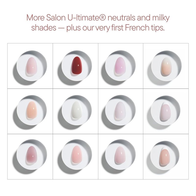 **Celebritips Press On Nails - Salon U-ltimate™ Ballerina Extra Short Round | 32 Nails Kit with Glue & Sticky Tabs**