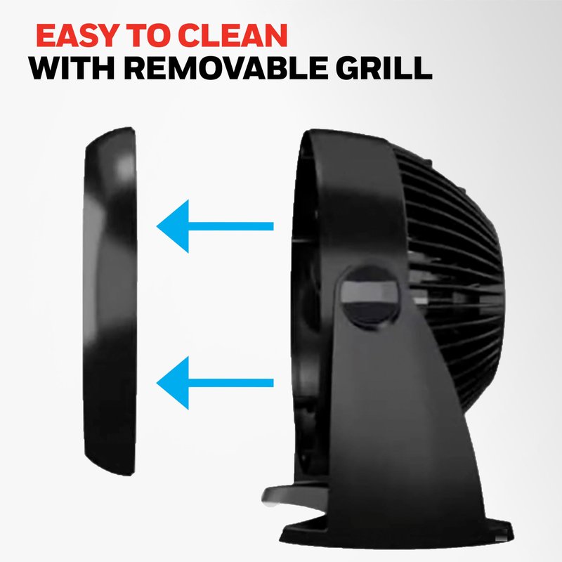 Honeywell TurboForce Air Circulator, Small Tabletop Fan, Quiet Personal Fan for Home or Office, 3 Speeds, 90 Degree Pivoting Head, Black, HT900