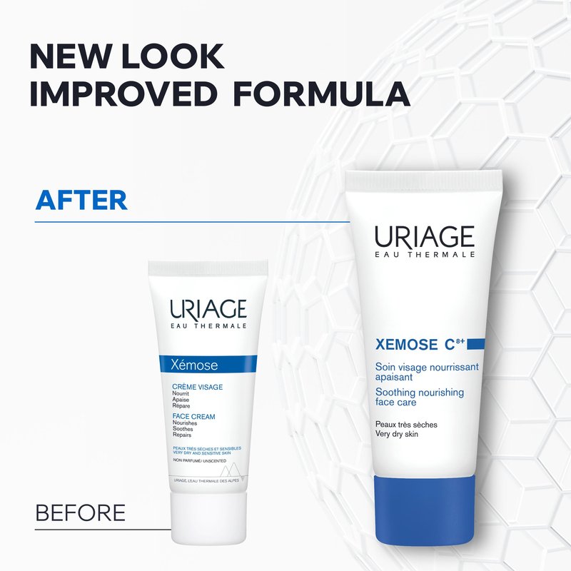 Uriage Xémose Soothing Face Cream For Dry Skin With Shea Butter 10%, 24H Hydration, Soothes & Softens, Unctuous Face Moisturizer, Fragrance-Free, Non-Comedogenic