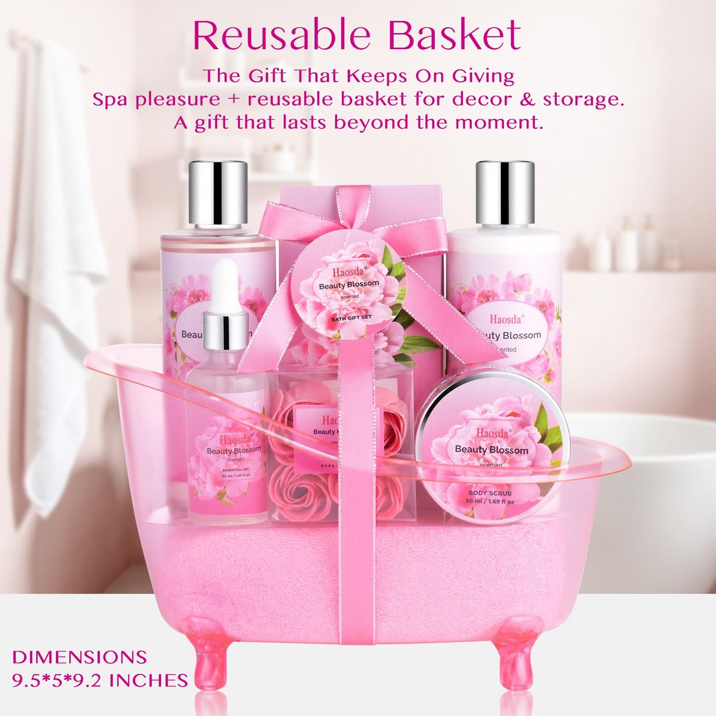 Bath Set Spa Gifts for Women Mothers Day Gifts Basket Relaxing Home Spa Bath and Body Set Luxury Self Care Kit with Essential Oil Body Lotion Birthday Gift for Her