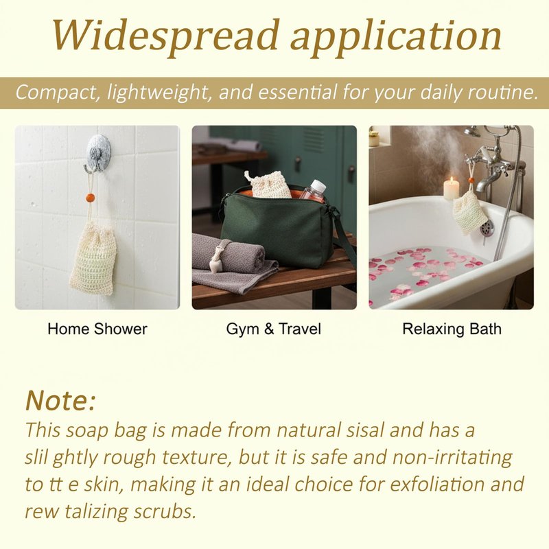 5 Pcs Soap Bar Bags Natural Sisal Bar Soap Sock Saver Net Loofah Pouch Exfoliating Foaming Mesh Quick-Drying Net for Shower