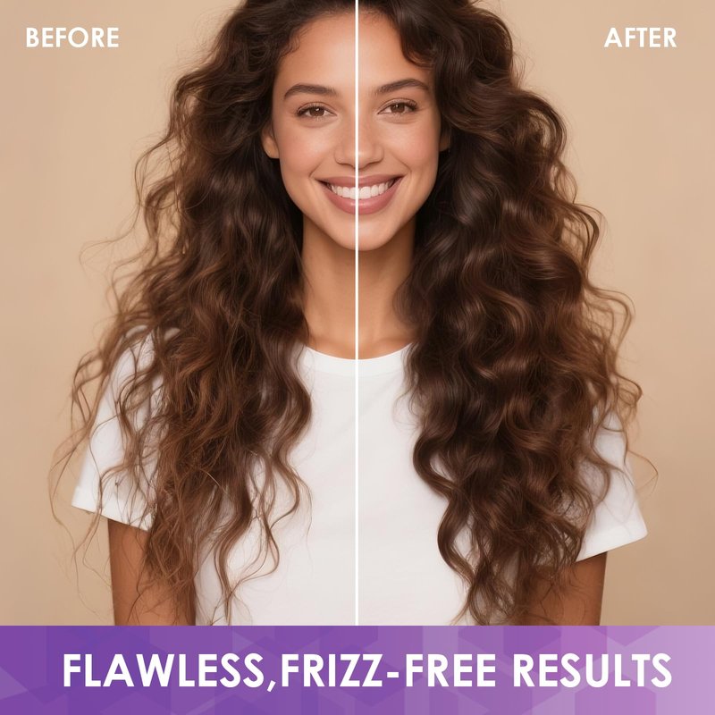 Curl Defining & Detangling Brush – Dual-Vented Curly Hair Brush for Wet & Dry Hair with Flexible Bristles – Reduces Frizz & Smooths Knots – For All Hair Types & Users (Purple)