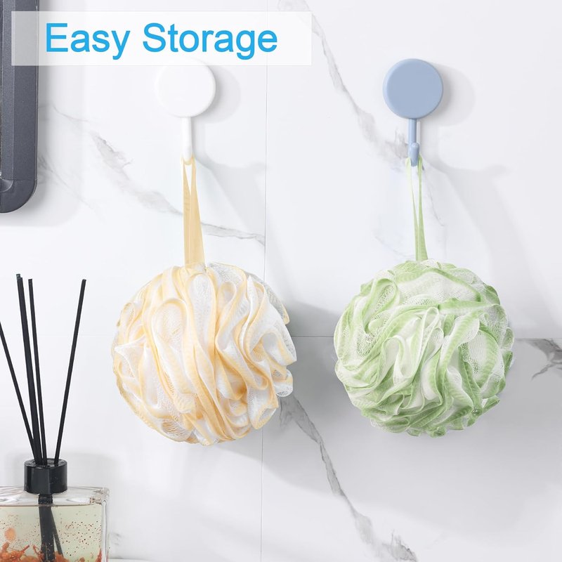 AmazerBath Loofah Sponge Set of 4 - Exfoliating Body Scrubber in Cotton Candy Colors | Large 75g Each