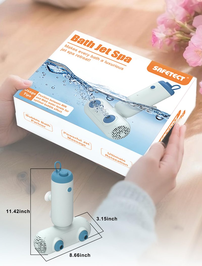 Safetect Dual Bath Jets for Tub, IP67 Waterproof & 12.73 ft Extension Cord, Bathtub Spa Jet for Tub, Home SPA, Bubble Baths Relaxing After Work, Exercise