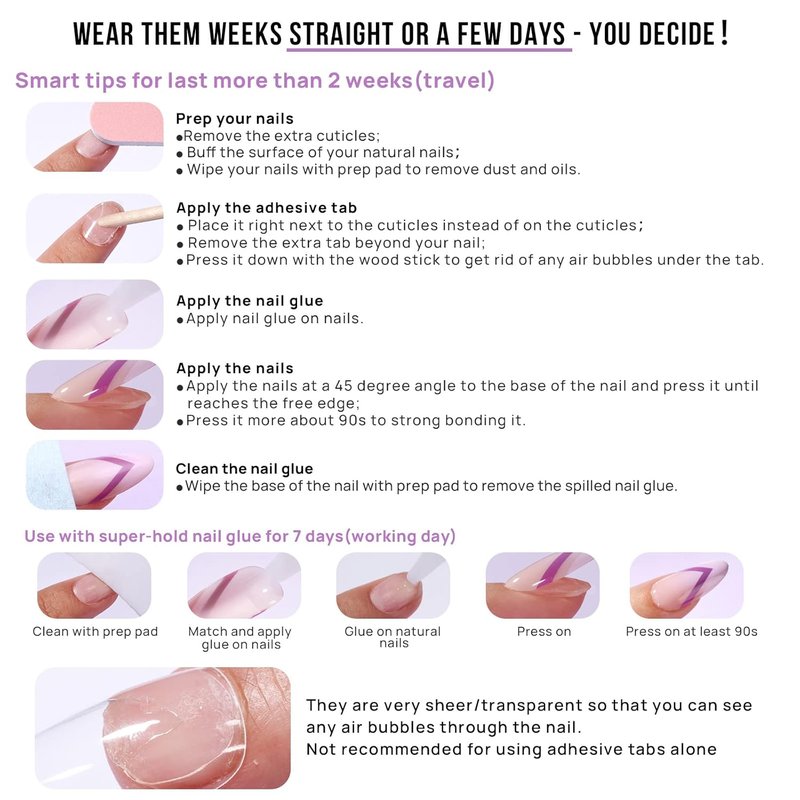 BTArtbox French Tip Press On Nails - Hot Pink Almond Shape | 32 Soft Gel Fake Nails Kit in 16 Sizes