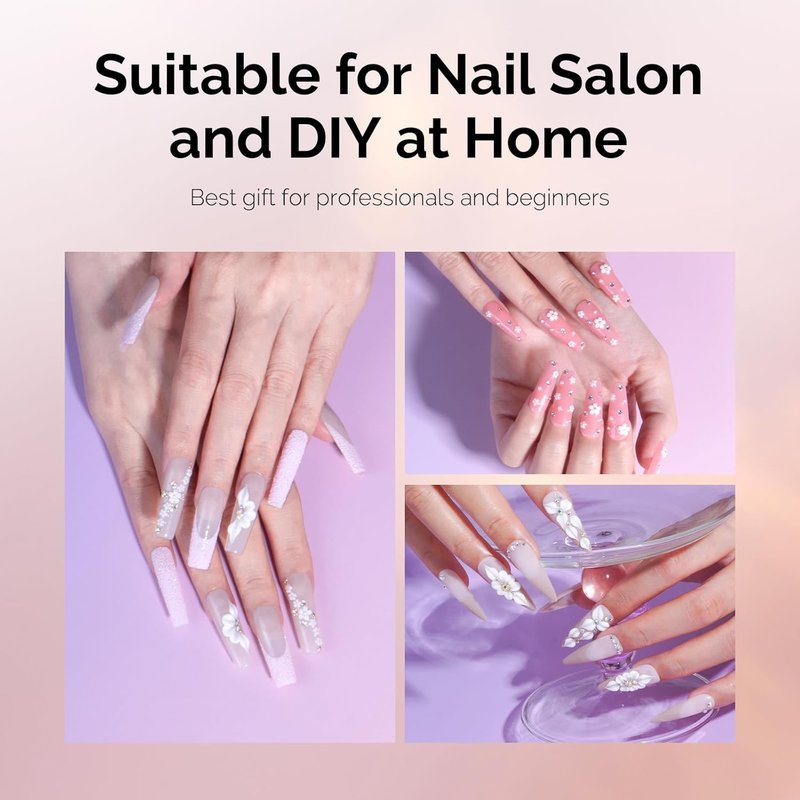 MelodySusie Acrylic Nail Brush Set - 3Pcs Size 8/12/14 for Extension & 3D Carving | Pink DIY Tool