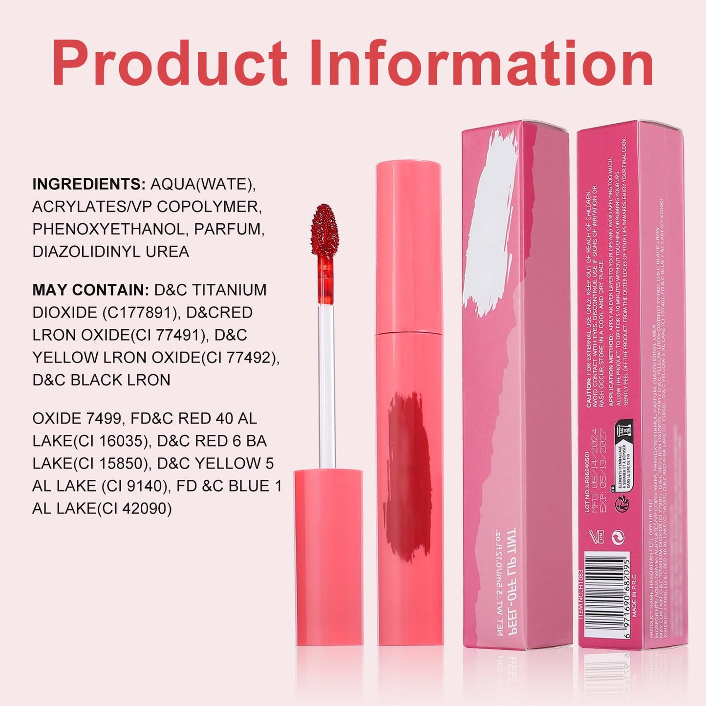Ursoulney Lip Stain Peel Off - Long Wear Tattoo Lip Liner, Waterproof & Transfer-proof Peel Off Lip Stain with Matte Finish, Gifts for Women
