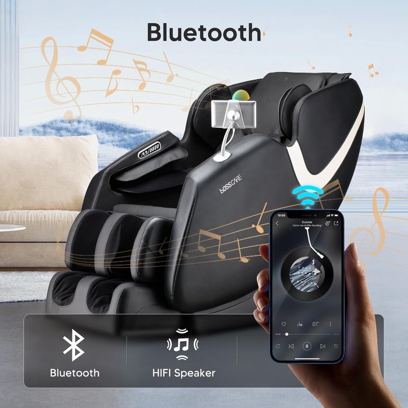 Skiennix Full Body Massage Chair - AI App Control Shiatsu Zero Gravity with Heated Foot Roller & Bluetooth Speaker