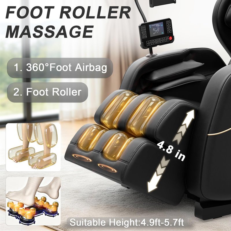 Megashock SL Track 2026 Massage Chair Full Body, Zero Gravity Massage Chair with Back Heat, 12 Fixed Rollers, Foot Massage, Airbag Massage and Bluetooth Speaker for Home and Office