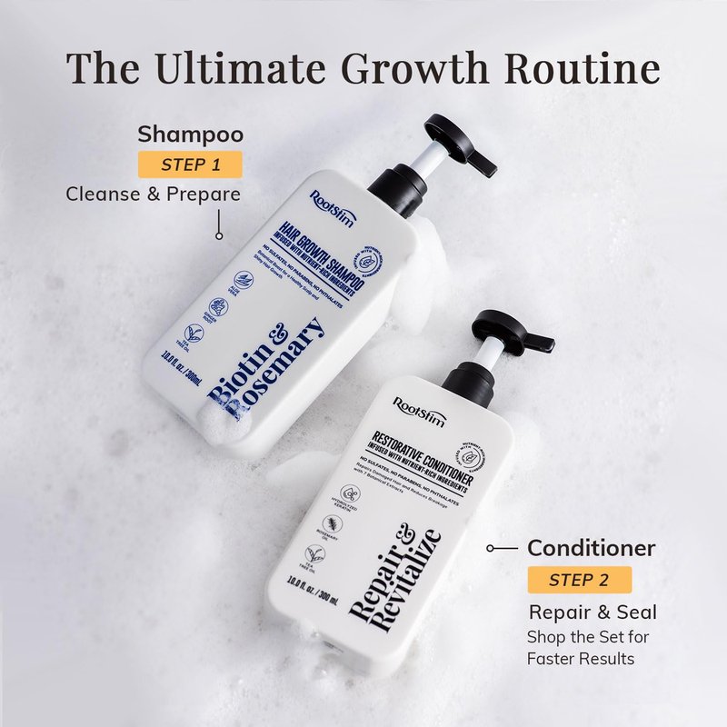 Biotin & Rosemary Shampoo for Hair Growth: Hair Loss Shampoo for Thinning Hair Infused with Natural Nutrient Rich Ingredients for Hair thickening Sulfate Free 10 fl oz