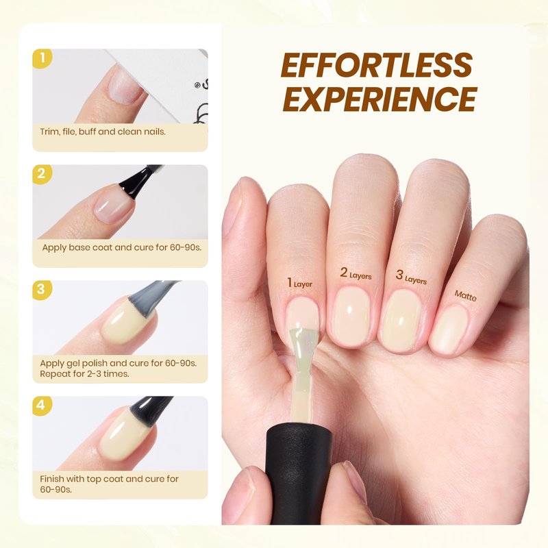 Beetles Butter Veil Yellow Jelly Gel Nail Polish - 15ML Butter Yellow Gel Nail Polish Base Color Nail Concealer Sheer Translucent Effect Soak Off UV DIY Nail Art Manicure Gift for Women