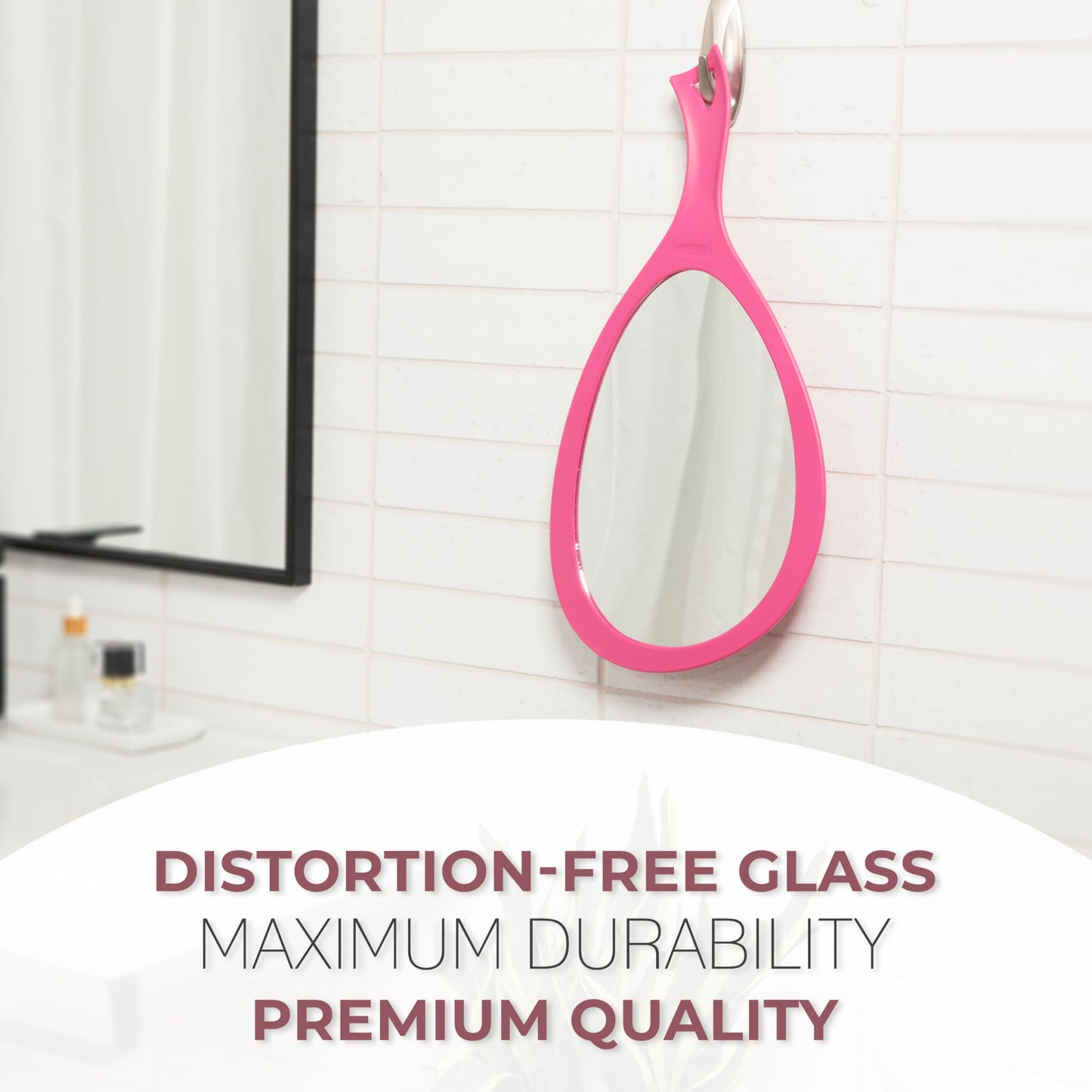 Zadro Salon Professional Extra Large Hand Mirror with Handle, 10" W x 19" L, Multi-Purpose Oval Handheld Mirror with New Distortion-Free Reflection (1, Chocolate, Large (Pack of 1))