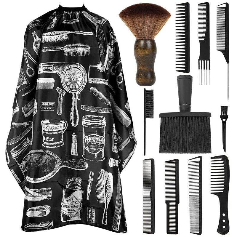 Hair Cutting Cape Barber Cape for Men Hair Cape for Haircuts Barber Cape for Hair Stylist with Adjustable Neck Size Neck Strips Neck Duster SetBarber Neck Strips for Hair Cutting